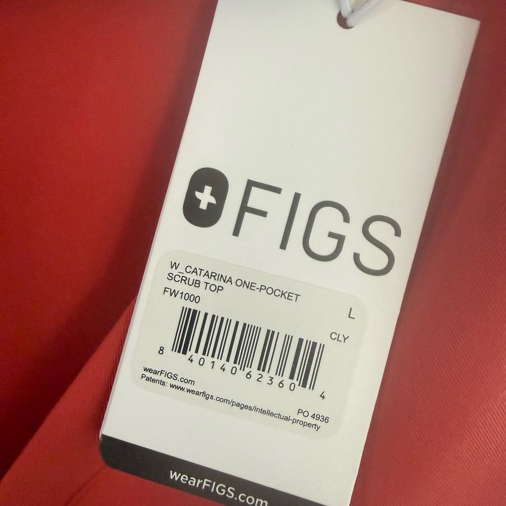 Figs Red Catarina One-Pocket Scrub Top